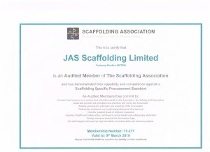 Audited member of Scaffolding Association to IQV Level     